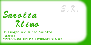 sarolta klimo business card